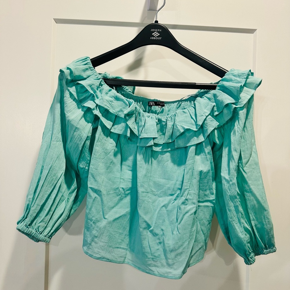 Zara Ruffle Off-Shoulder Blouse
